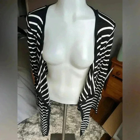 Market & Spruce Sweaters - Size M Market & Spruce front cascading stripe cardigan with brown elbow patches
